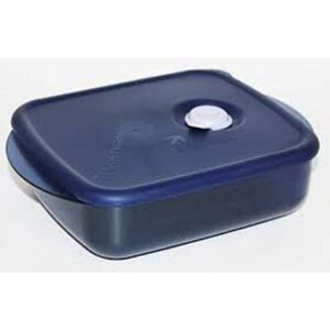 Tupperware Vent 'N Serve Navy Blue 2½ cup / 600 mL Medium Shallow Container NEW